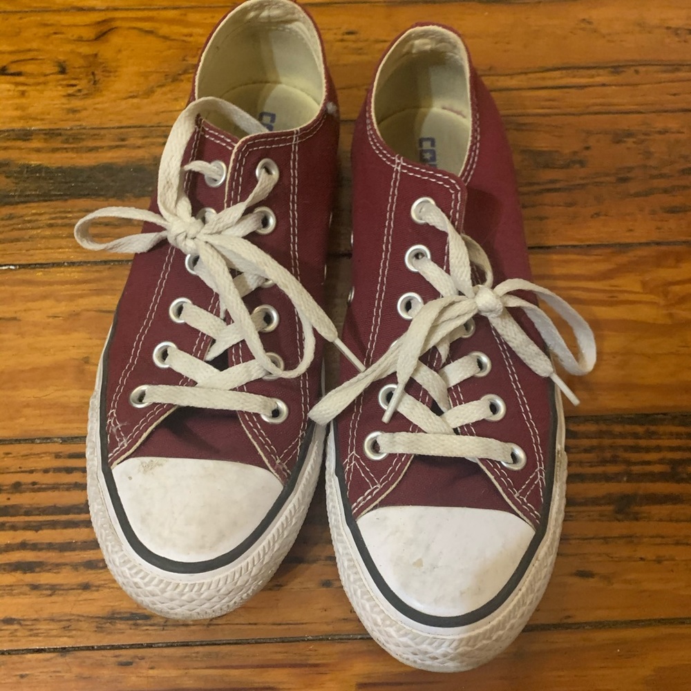 Converse Maroon Low Top Sneakers